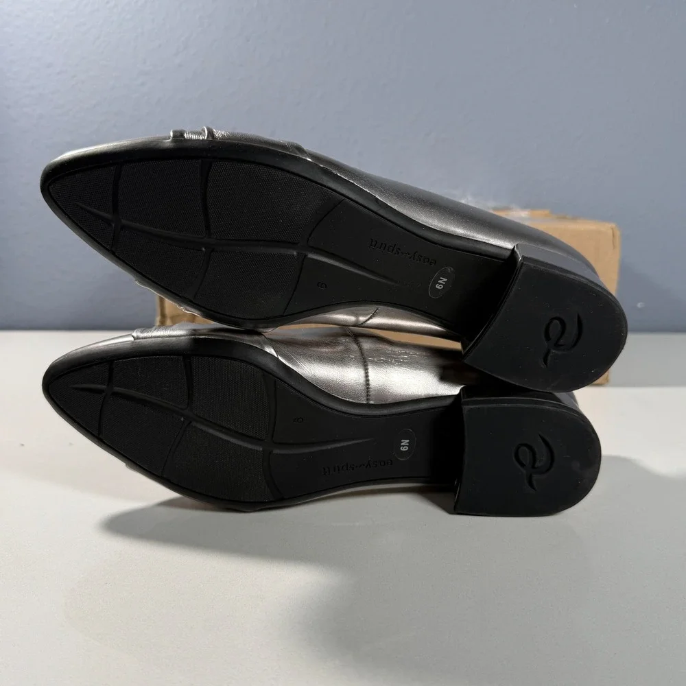 Easy Spirit Cristen Silver Metallic Knotted Pointed toe‎ Size 6N